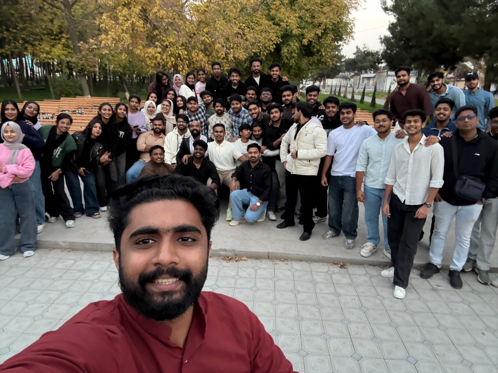 LevelUp MBBS students in a park in Andijan, Uzbekistan