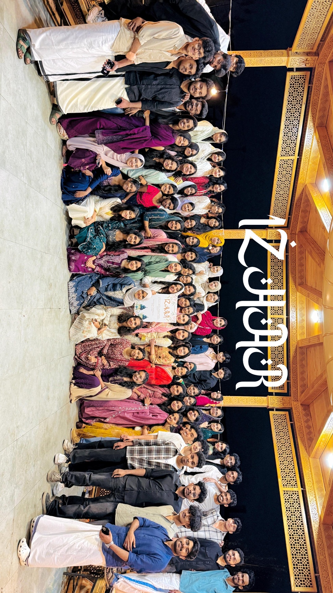 Large group of LevelUp students at an Iftar gathering in Uzbekistan